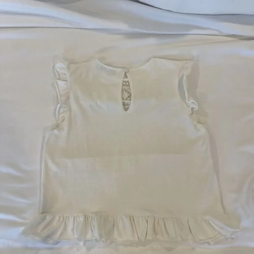 At Piece Large BOHO Summer Tank Off White‎ Sleeveless Eyelet And Lace